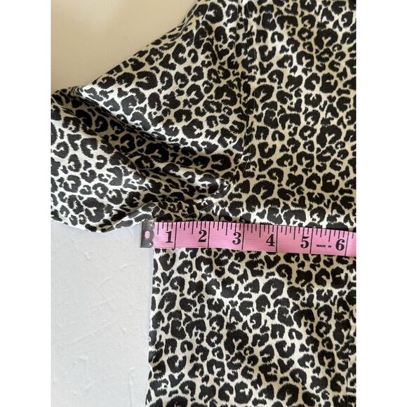 Talbots Blouse 12P Animal Print Leopard Preppy Career Shirt Office Wear No Iron - Picture 10 of 14